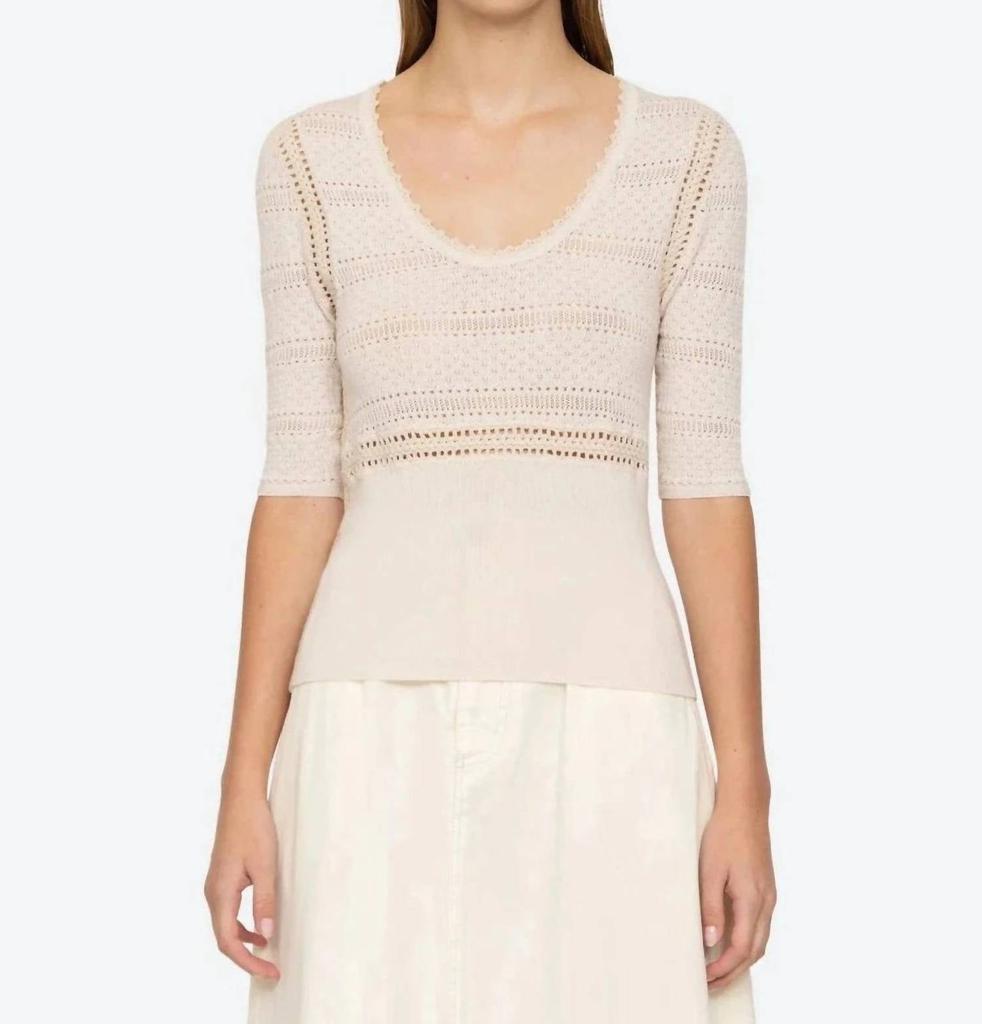 Sea Syble Pointelle Sweater In Cream