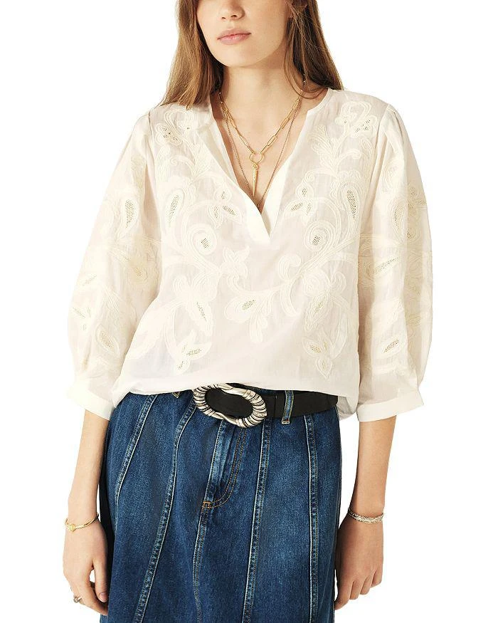 ba&sh Gabby Floral Balloon Sleeve Top 1