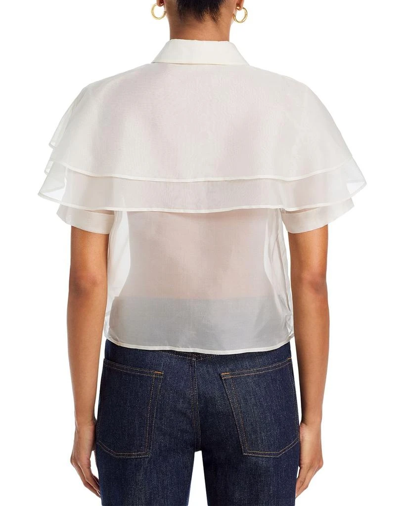 FRAME The Silk Organza Cape Top 3