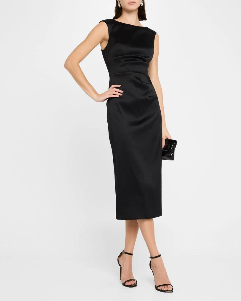 Aidan Mattox Sleeveless Stretch Mikado Midi Dress 2