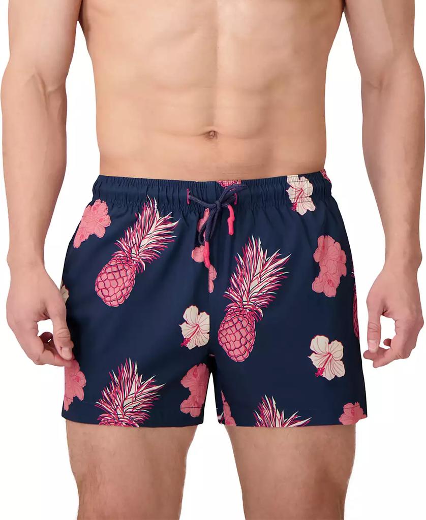 Sunset and Vines Men's Tropical-Pattern Woven Swim Trunks