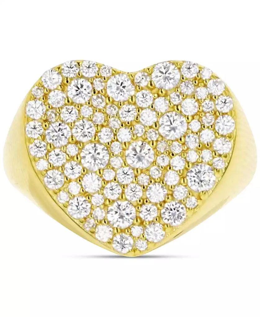 Macy
s Cubic Zirconia Cluster Heart Ring in 14k Gold-Plated Sterling Silver
