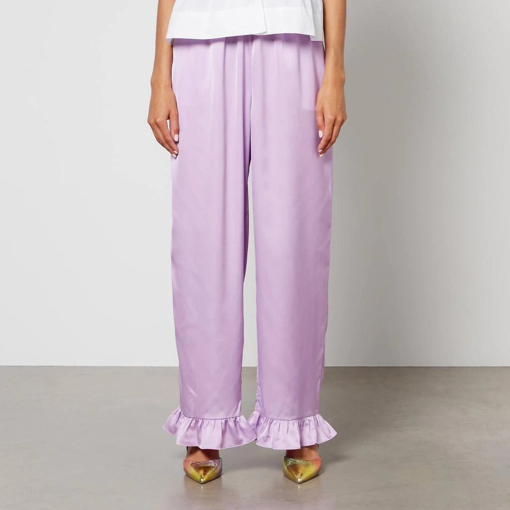Cras Crās Hunter Ruffle-Trimmed Satin Trousers 1