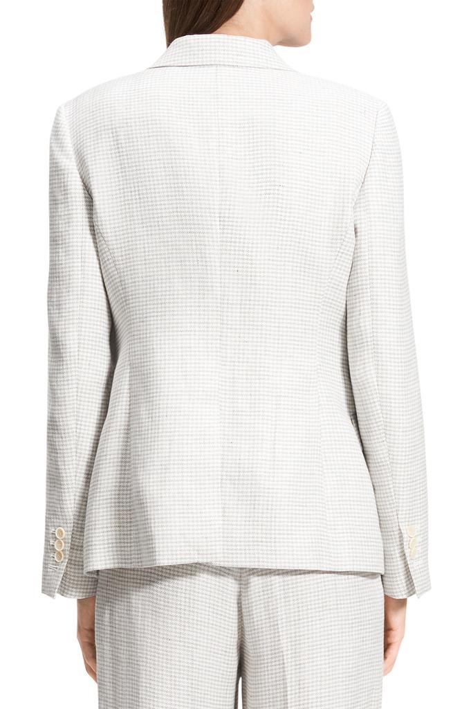 Theory B.Mel Houndstooth Check Slim Fit Linen Blend Blazer