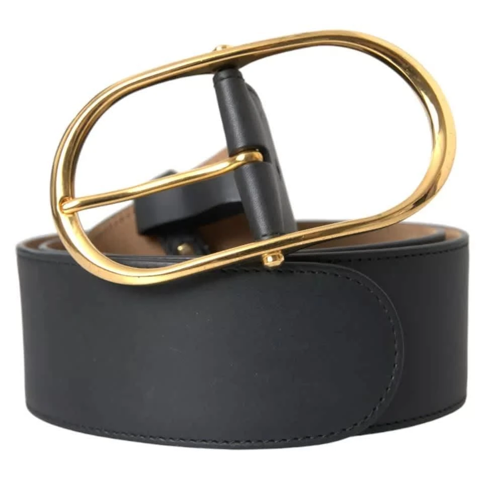 Dolce
Gabbana Leather gold Oval Metal Buckle Women
s Belt (Pre-Owned)