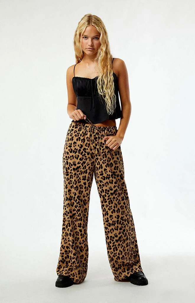 PacSun Leopard Pull-On Wide Leg Pants 1