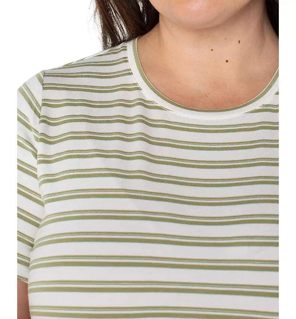 Liverpool Liverpool Plus Size Striped Crewneck Classic T-Shirt 4