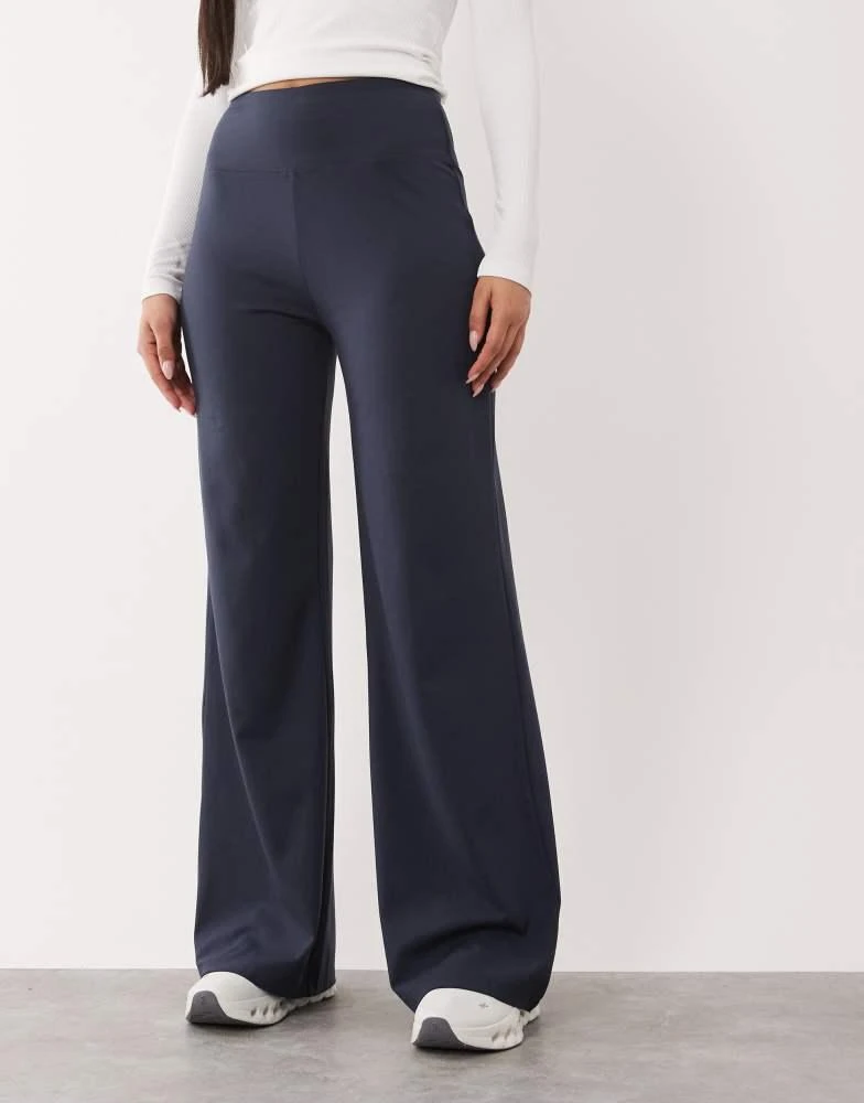 4505 4505 Hourglass Icon soft touch high waist wide leg dance pant in midnight navy 3