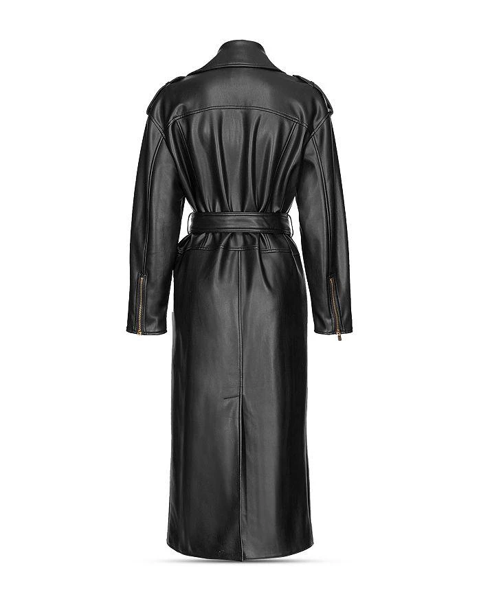 PINKO Faux Leather Moto Trench Coat 5