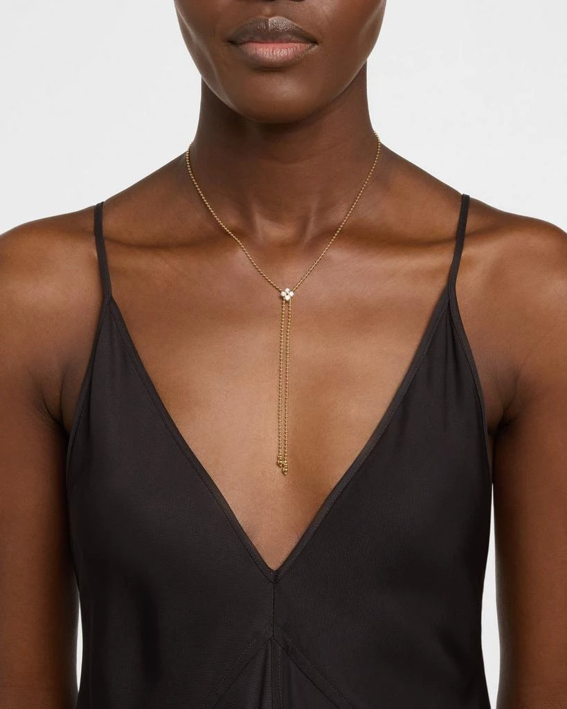 Roberto Coin Love In Verona 18K Yellow Gold Diamond Flower Lariat Necklace 2