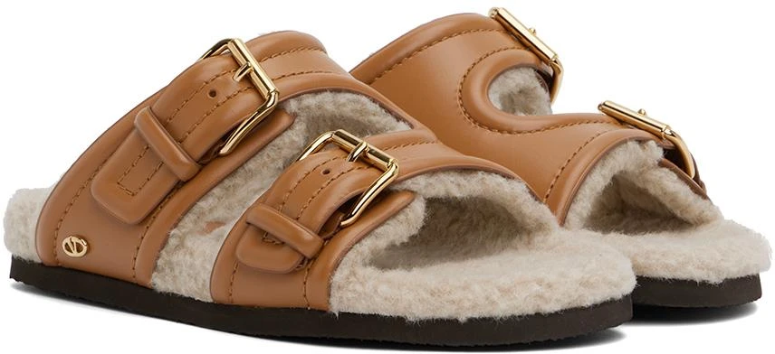 Valentino Tan Fussfriend Slide Sandals 4
