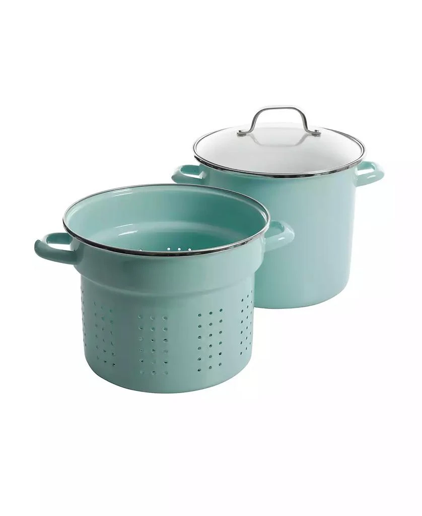 Martha Stewart Thayer Enamel On Steel 8 Quart Stock Pot with Steamer 1
