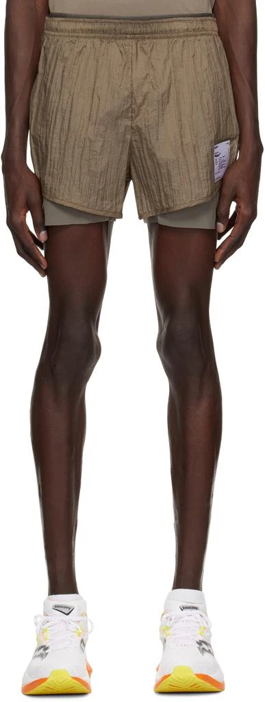 Satisfy Taupe Rippy 3" Trail Shorts 1