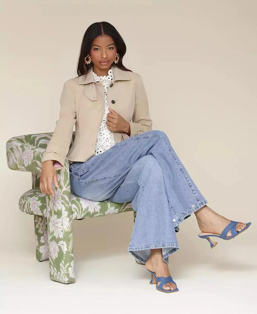 Avec Les Filles Women's Peplum Cropped Trench Coat 10