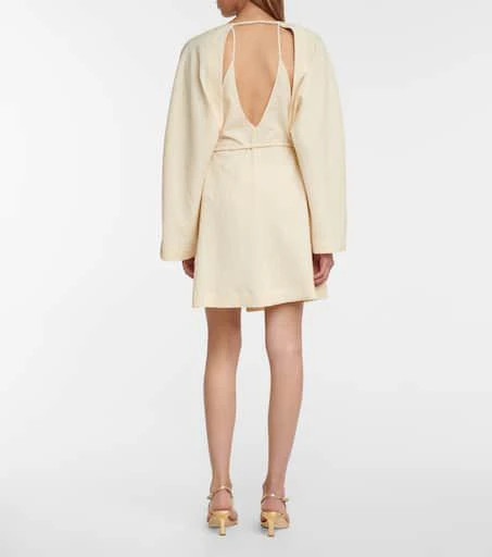 Nanushka Beech belted seersucker minidress 3