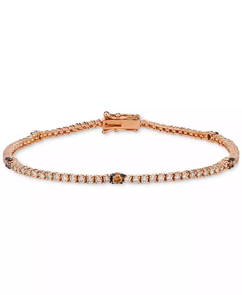 Le Vian Chocolate Diamond & Nude Diamond Tennis Bracelet (1-1/2 ct. t.w.) in 14k Rose Gold 1