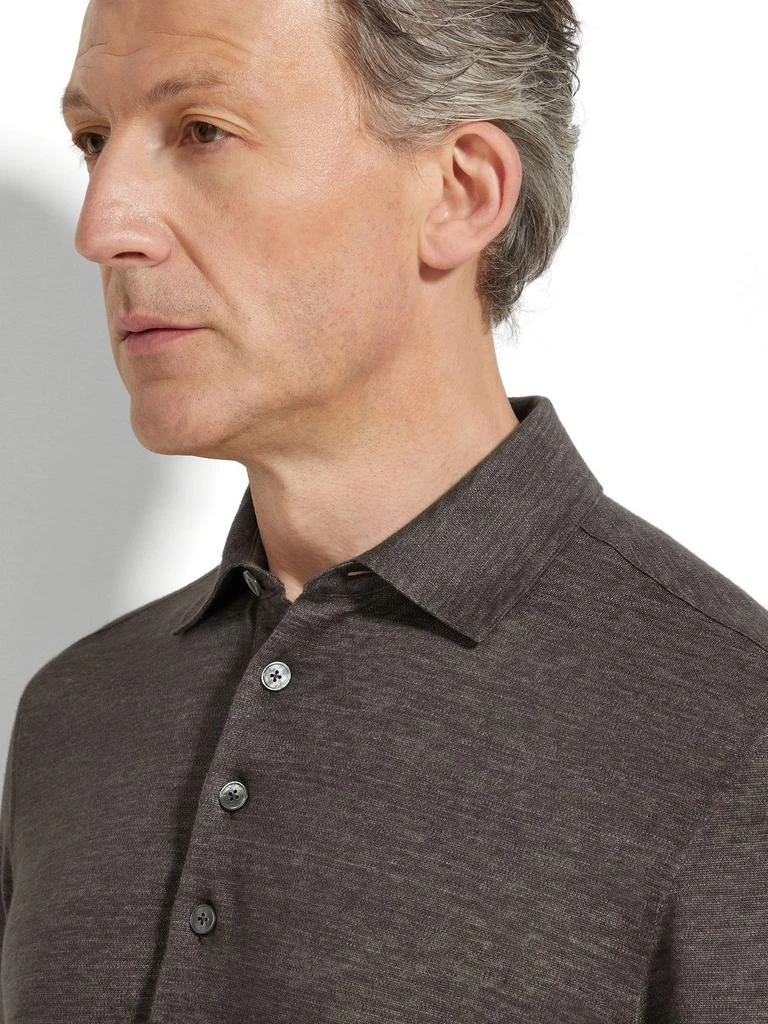 Zegna Zegna Oasi Lino Short-Sleeved Polo Shirt 5