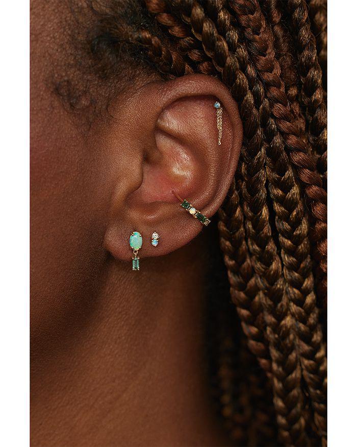 WWAKE 14K Yellow Gold Opal & Tourmaline Stela Earrings
