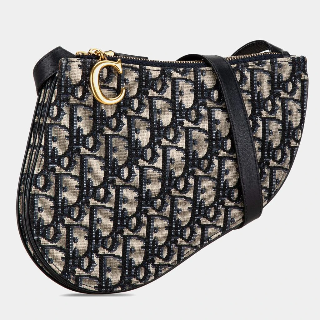 Dior Dior Blue Oblique Canvas Saddle Triple Zip Crossbody Bag 2