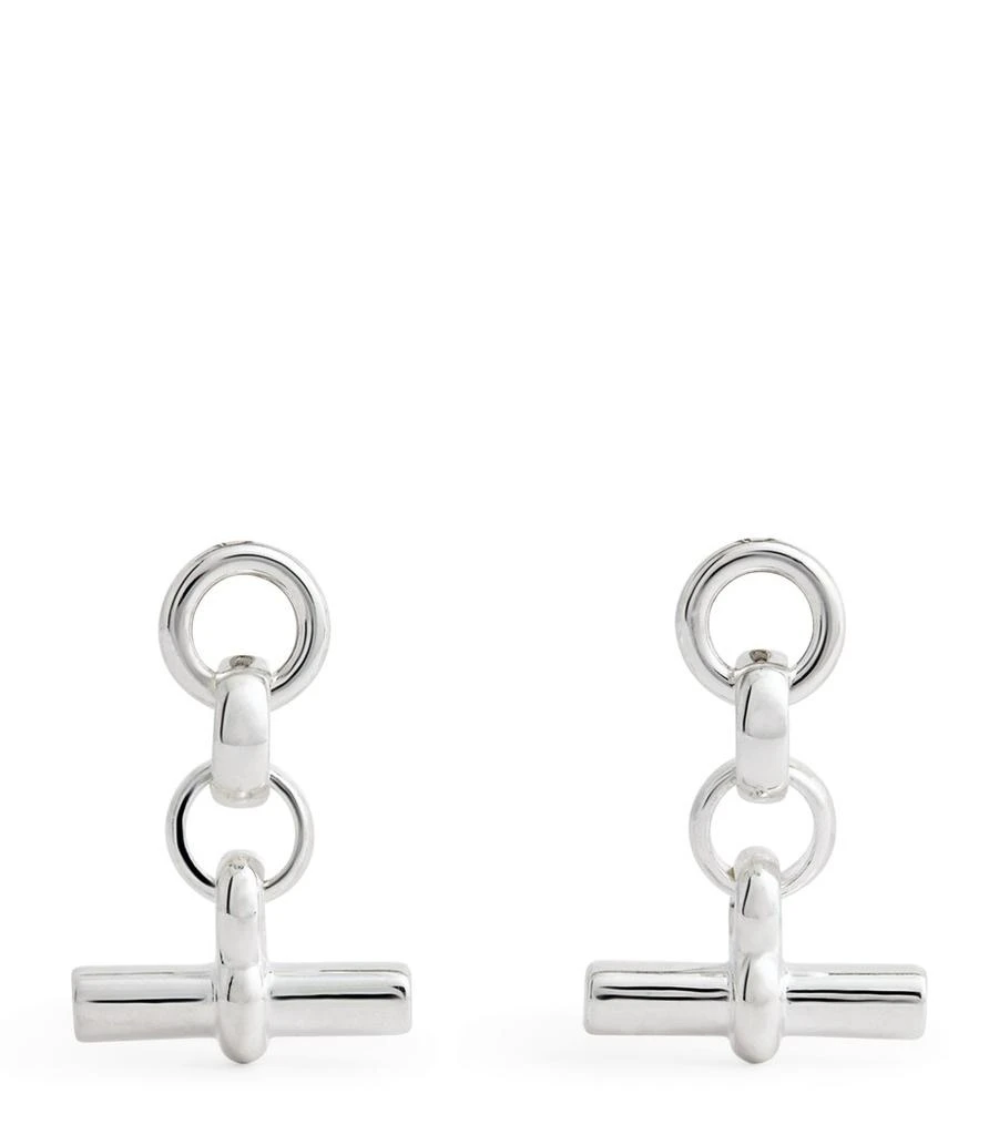 TILLY SVEAAS Sterling Silver T-Bar Drop Earrings 1