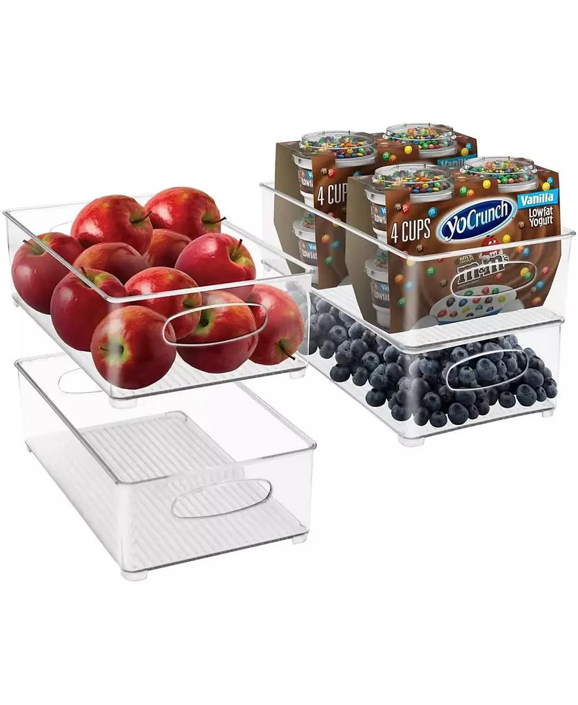 Sorbus 4 Pack Medium Stackable Clear Storage Bins with Handles 7