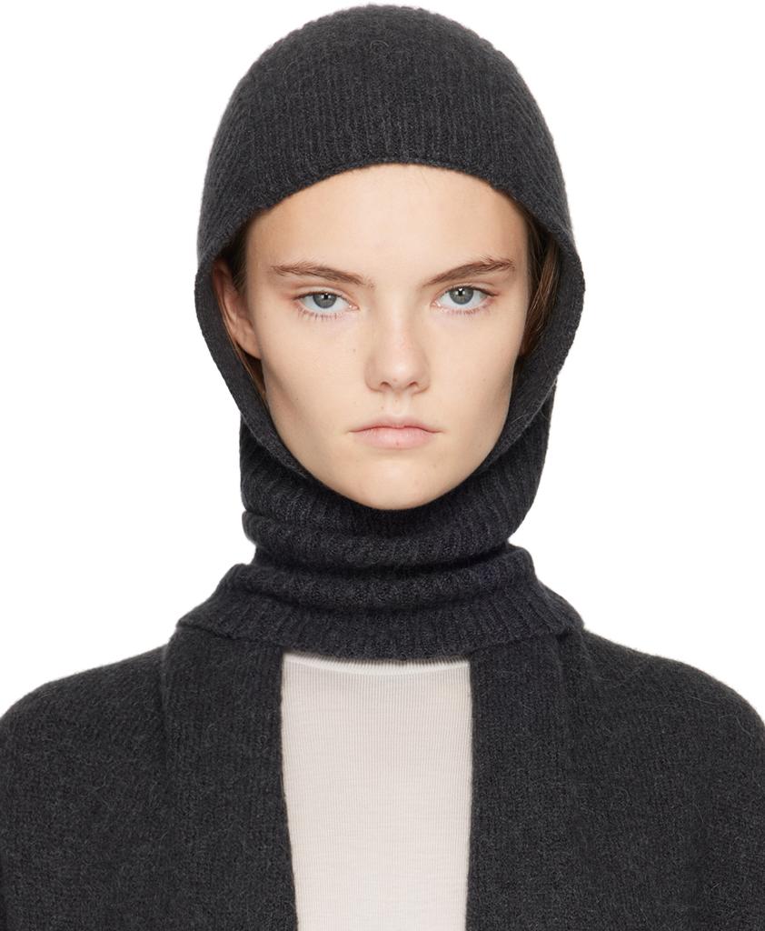 LAUREN MANOOGIAN Black Soft Rib Balaclava