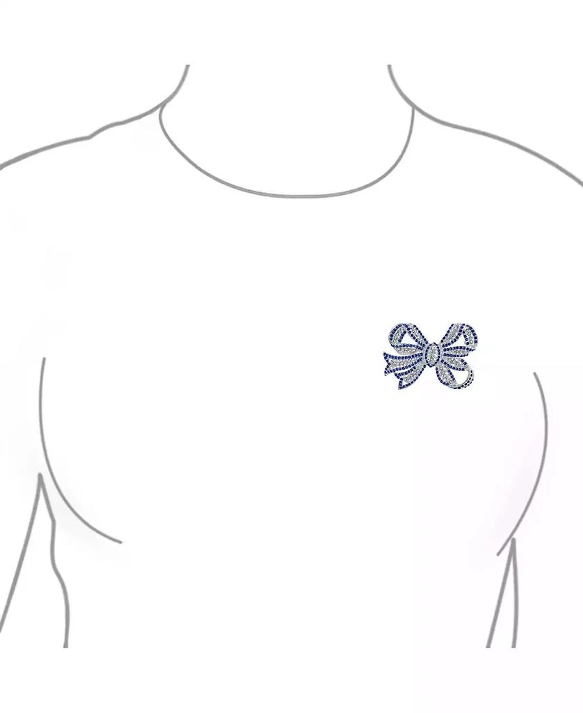 Bling Jewelry Victorian Style Royal Style Crystal Pave Filigree Ribbon Brooch Pin Silver Plated 2