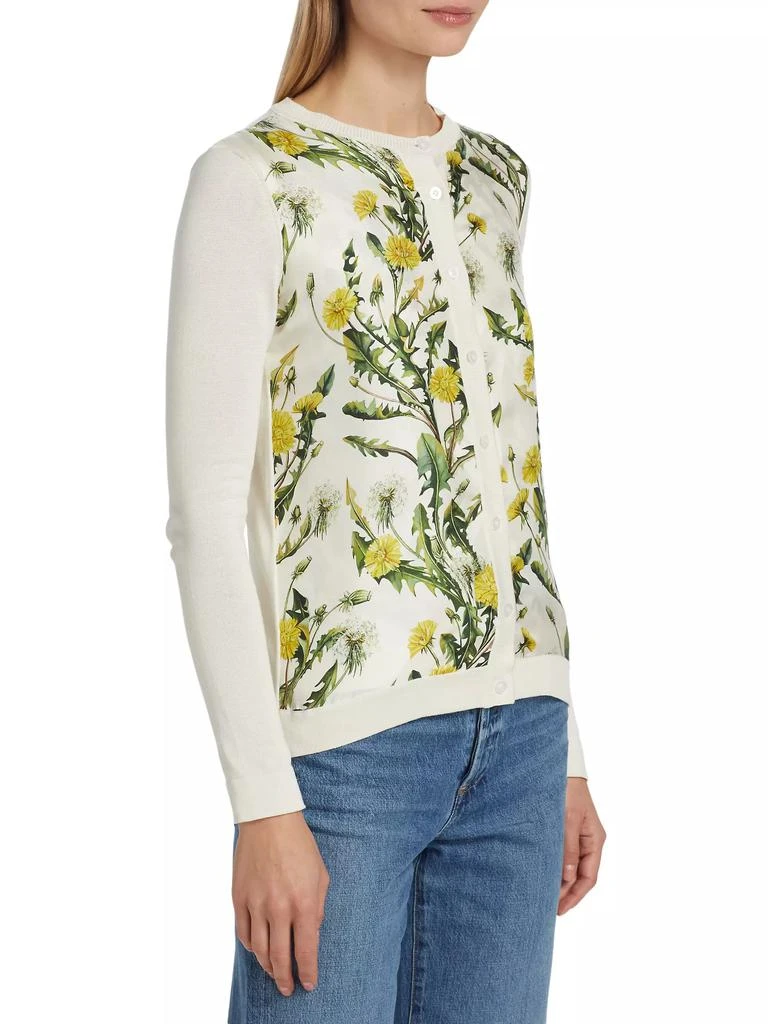 Oscar de la Renta Dandelion Silk-Blend Cardigan 4