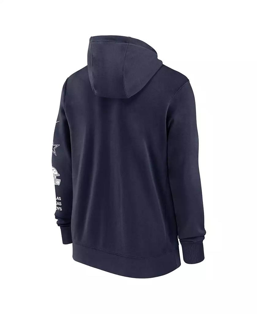 NIKE Men's Navy Dallas Cowboys Multi Logo Full-Zip Hoodie