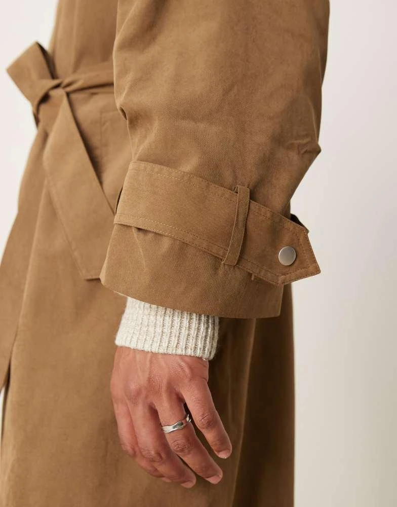 ASOS ASOS DESIGN trench coat with belt in camel 4