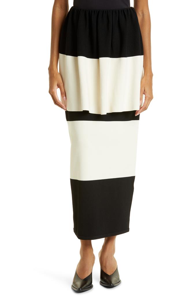 ワンピース BY MALENE BIRGER Women Mid Skirts 103226 59285 050 BLACK Bla BY MALENE BIRGER Evora Colorblock Skirt - Dresses & Skirts