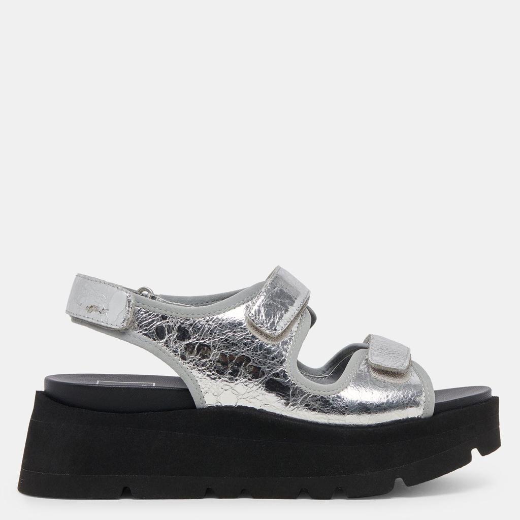 Shop Dubai Sandals Silver Distressed Leather on Sale at
