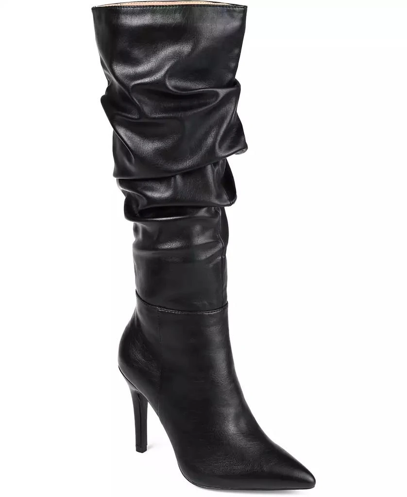 Journee Collection Women's Sarie Wide Calf Ruched Stiletto Boots 1