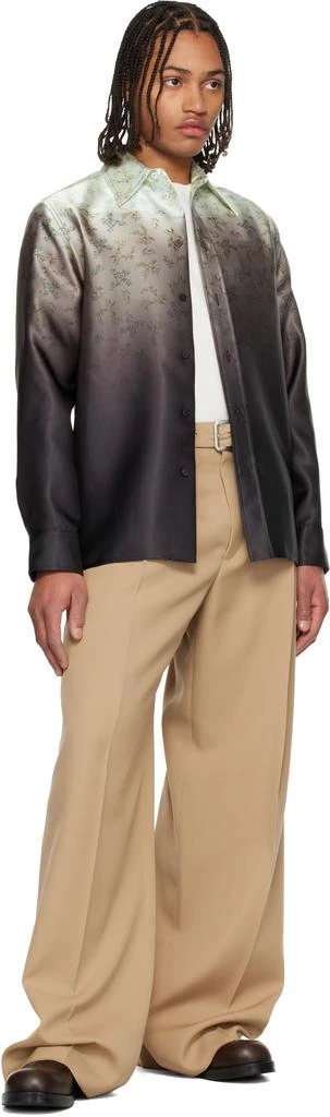 Jil Sander Beige Wool Gabardine Belted Trousers 4