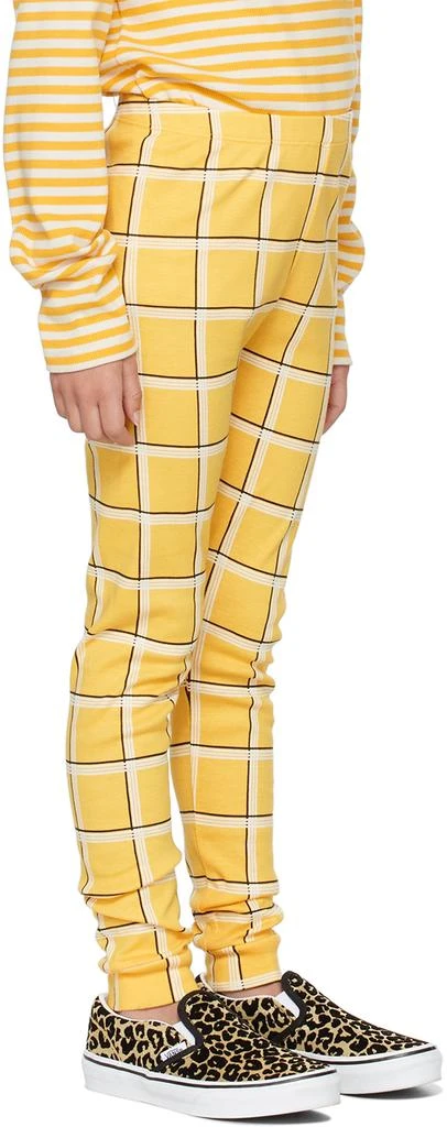 Mini Rodini Kids Yellow Check Leggings 3