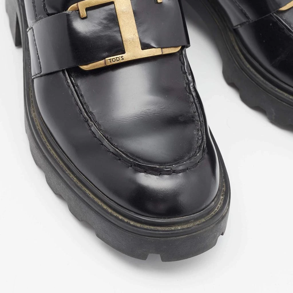 Tod's Tod's Black Leather Platform Loafers Size 37 8