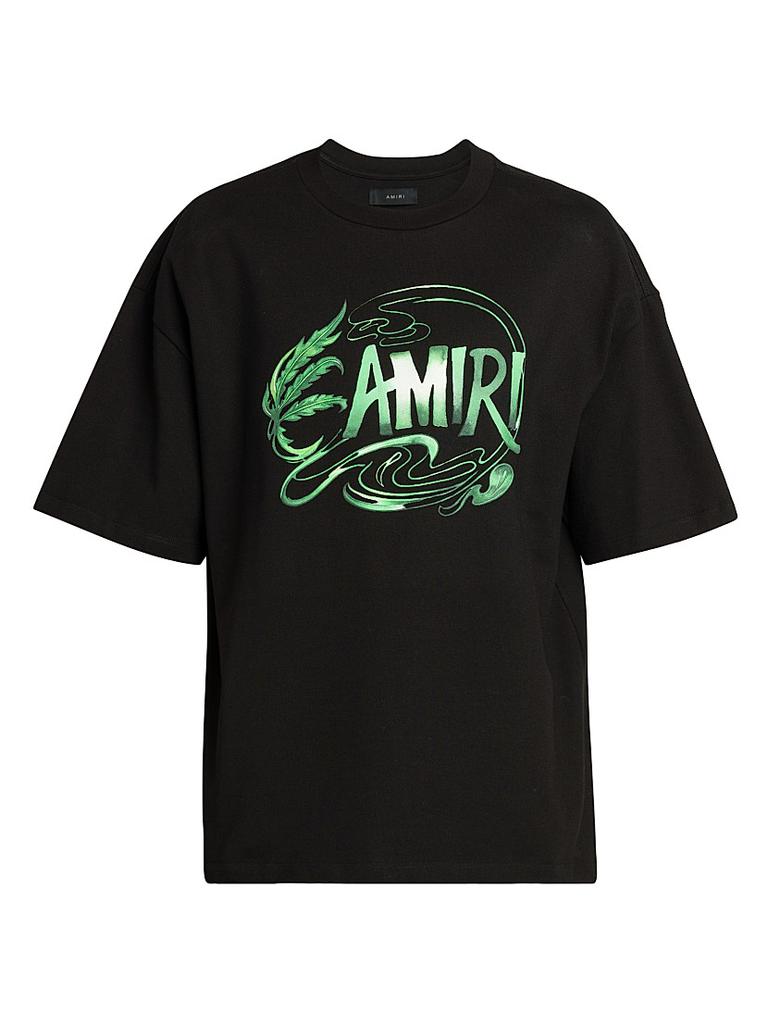 【AMIRI】 スタッガーロゴ Tシャツ AMIRI Staggered Logo T-shirt | Black | FARFETCH