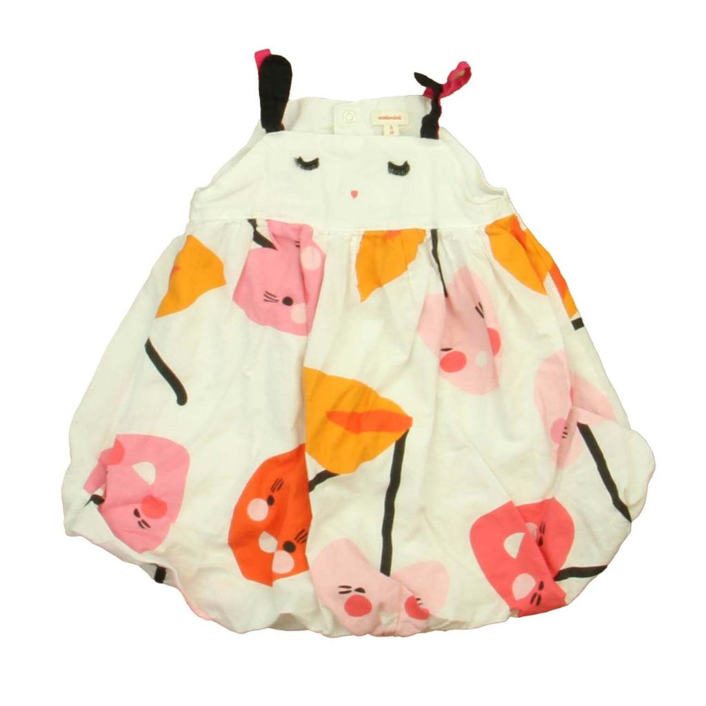 Catimini Girls White | Orange | Pink Cherries Romper