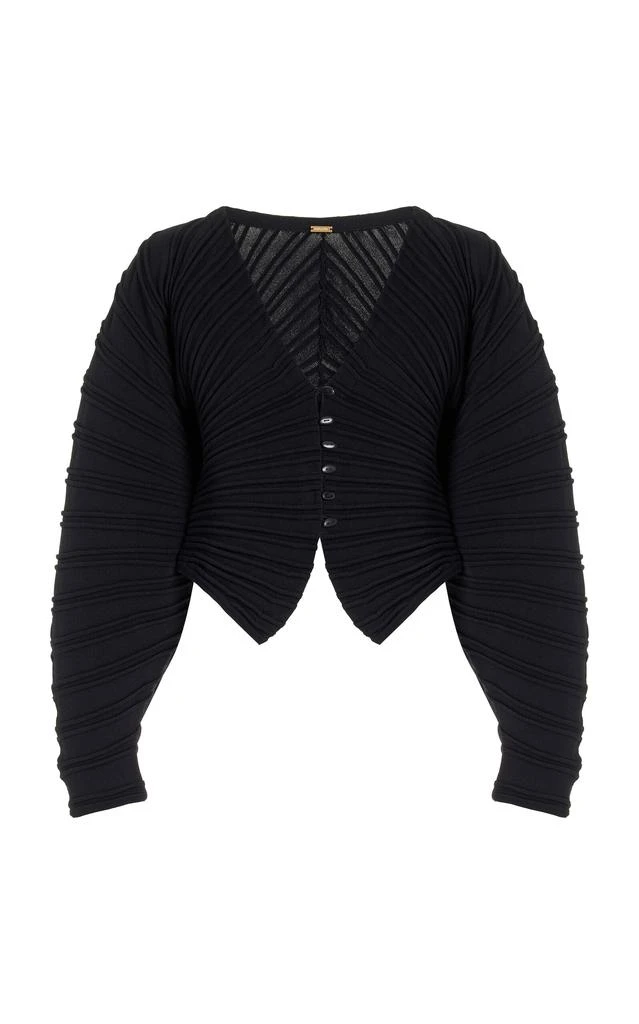 Cult Gaia Cult Gaia - Blair Cropped Knitted Cardigan - Black - M - Moda Operandi 1