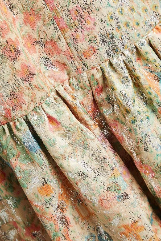 Ulla Johnson Tyra floral-print metallic fil coupé halterneck maxi dress 4
