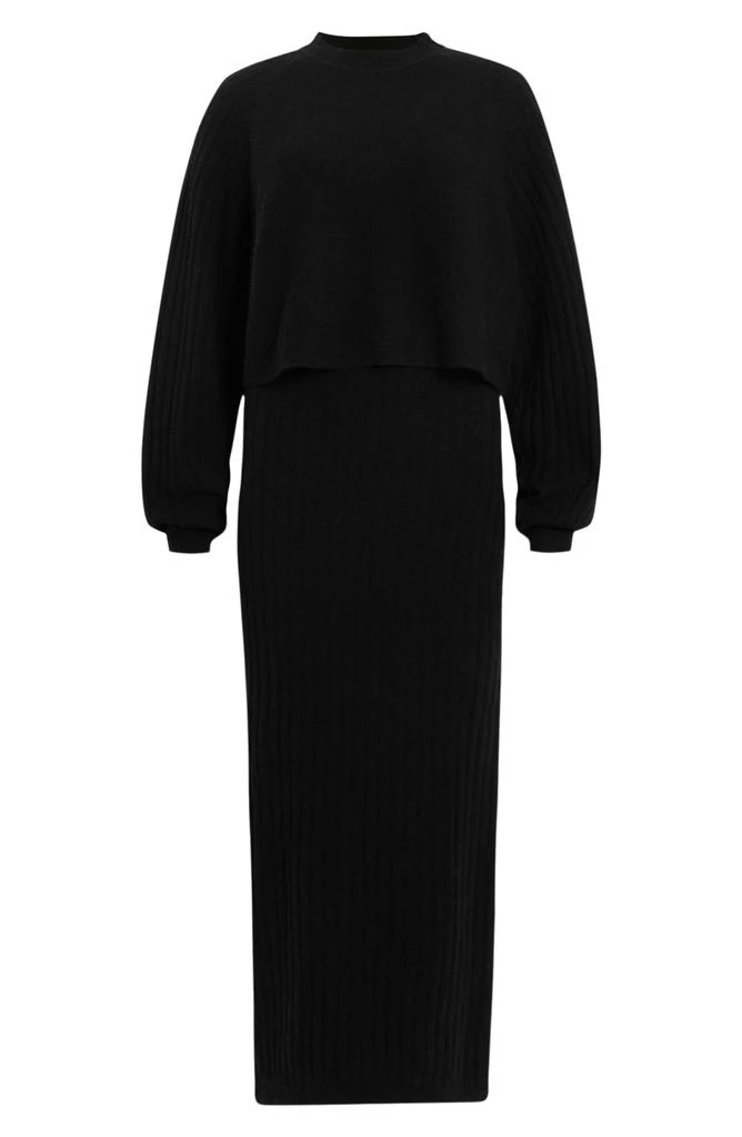 ALL SAINTS Margot Rib Wool Blend Crop Sweater & Midi Sweater Dress Set 5