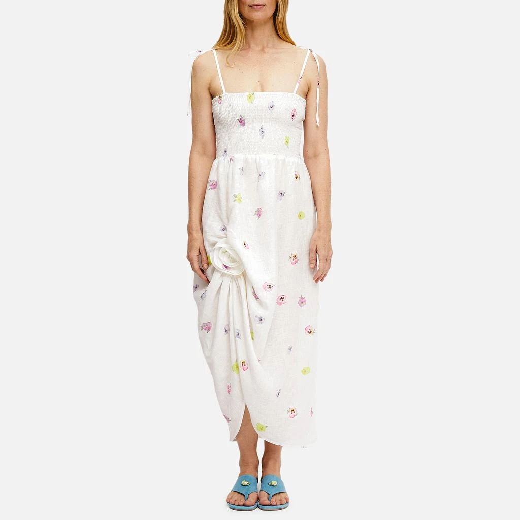 Sleeper Atlanta Linen Rosette Strap Dress 1