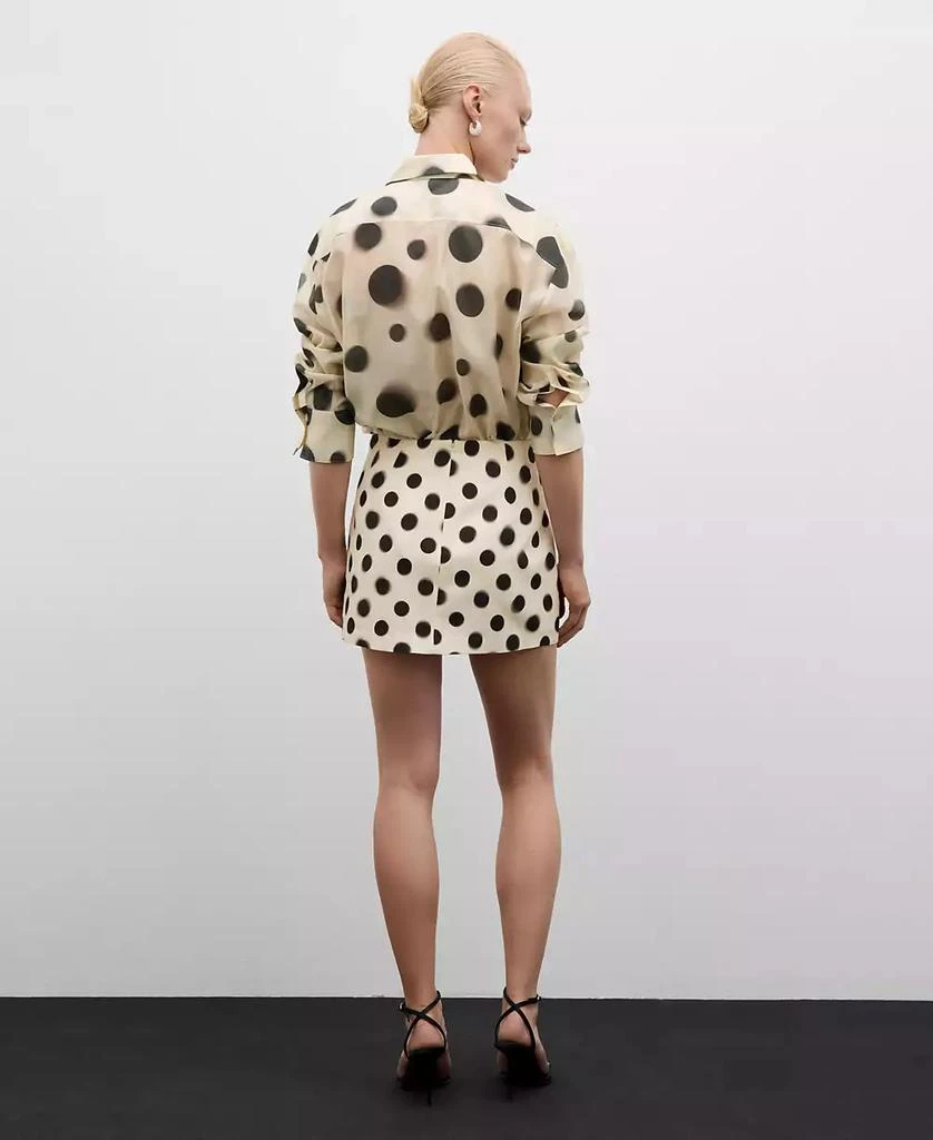 Mango Women's Polka-Dot Satin Mini-Skirt 6