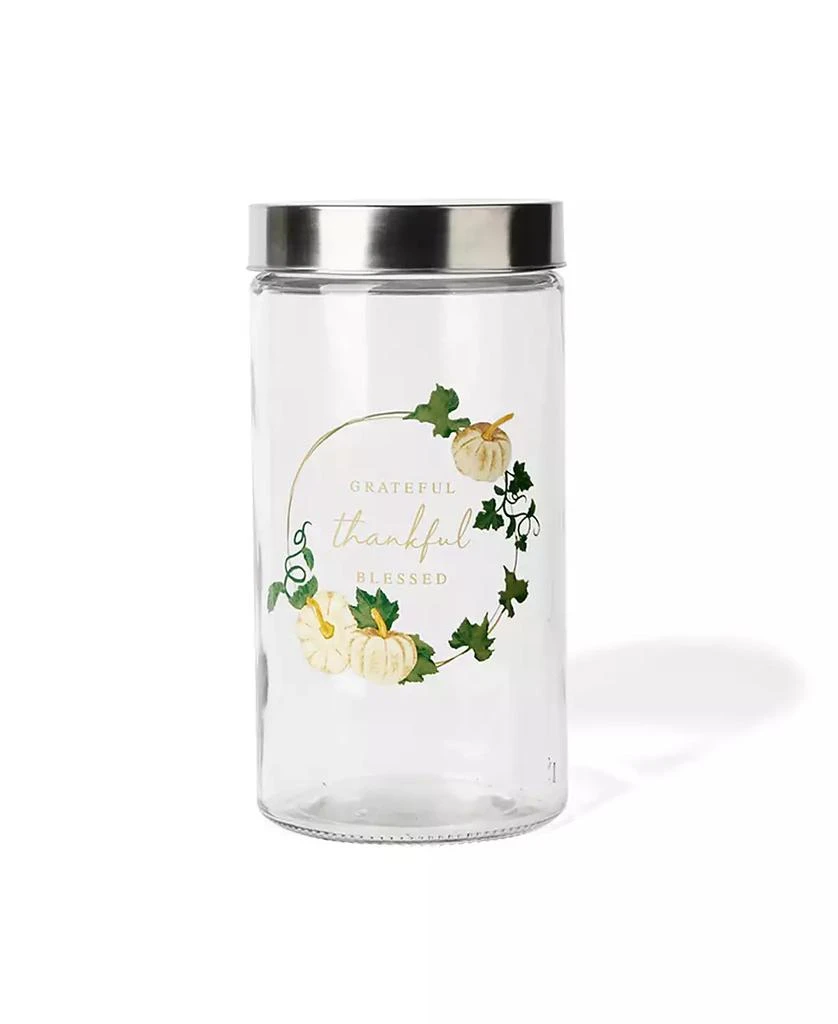 American Atelier Pumpkin Wreath Glass Jar, 60 oz 2