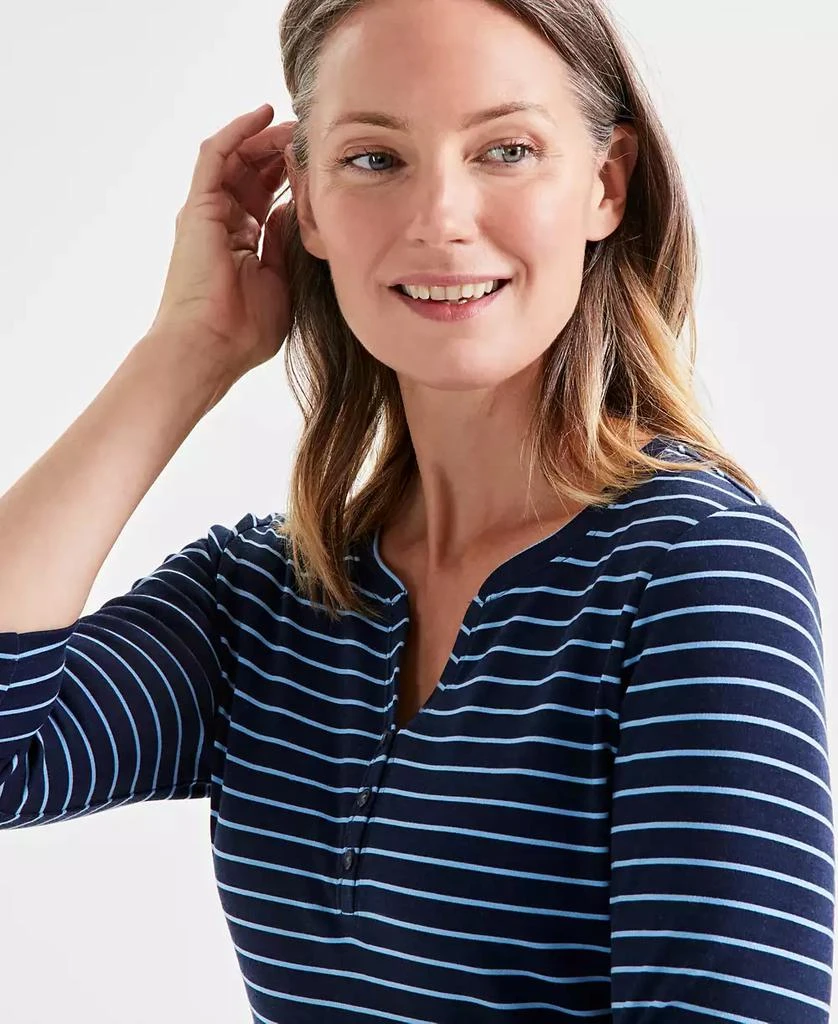 Style & Co Women's Striped Henley Tee, Created for Macy's 3