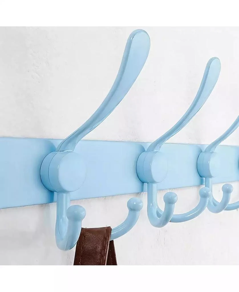 YIGII 8-Triple Hook Heavy Duty Blue Coat Rack for Entryways 2