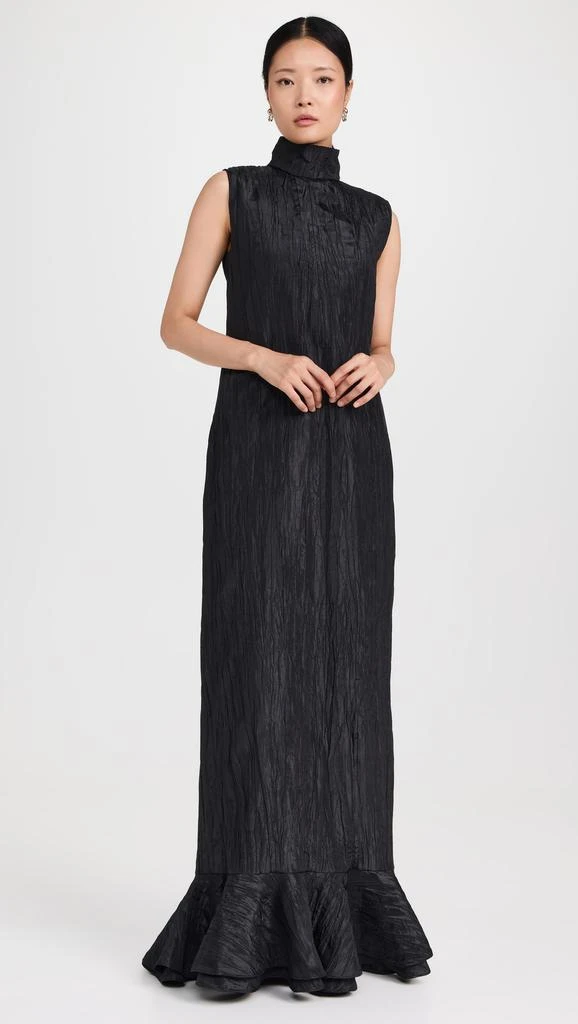 Dur Doux Black Crinkle Taffeta Gown 6