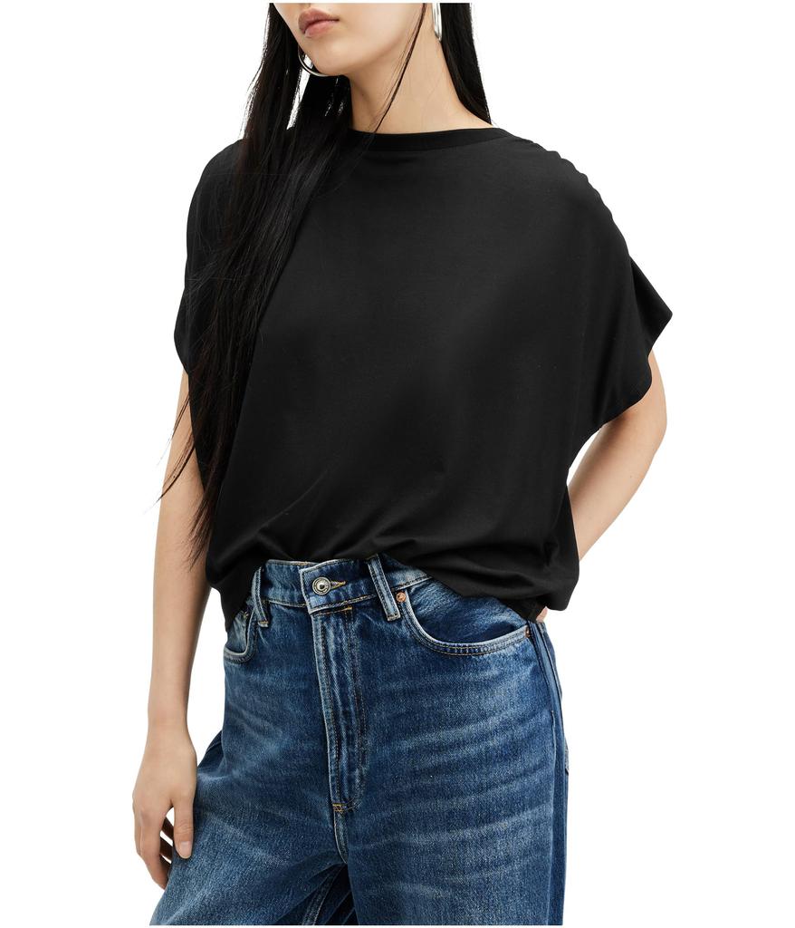ALL SAINTS Renai Leather Tee - T-Shirts - Free Shipping