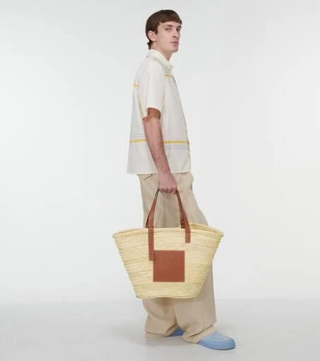 Loewe Large raffia tote bag 7