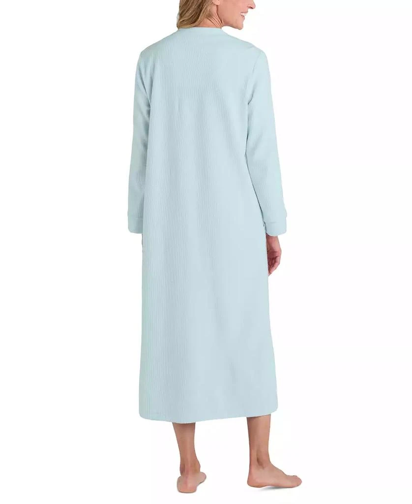 Miss Elaine Women's Embroidered Waffle-Knit Robe 2
